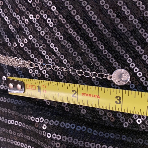 LIZ CLAIBORNE - necklace: triple-tier, multi-sized clear iridescent beads, adj. - Picture 11 of 16